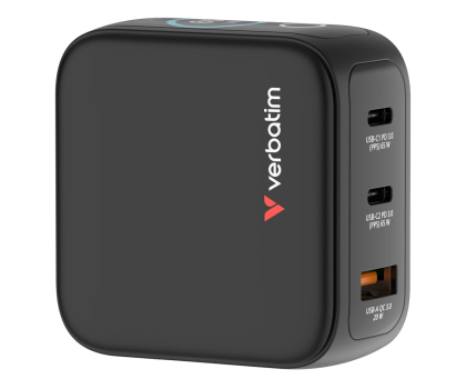 Ładowarka i akumulator Verbatim Mini GaN Charger 65W with Display